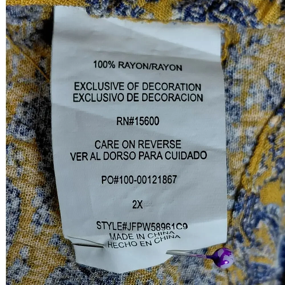 Mason & Belle JFPW5AM1C9 Embroidered Tasselled Peasant Women Size 2X